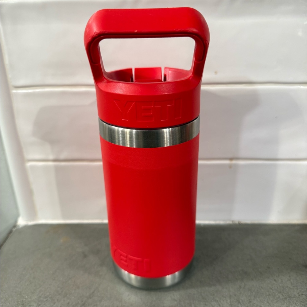 YETI Rambler Jr. 12 oz Kids Bottle, with Straw Cap Red